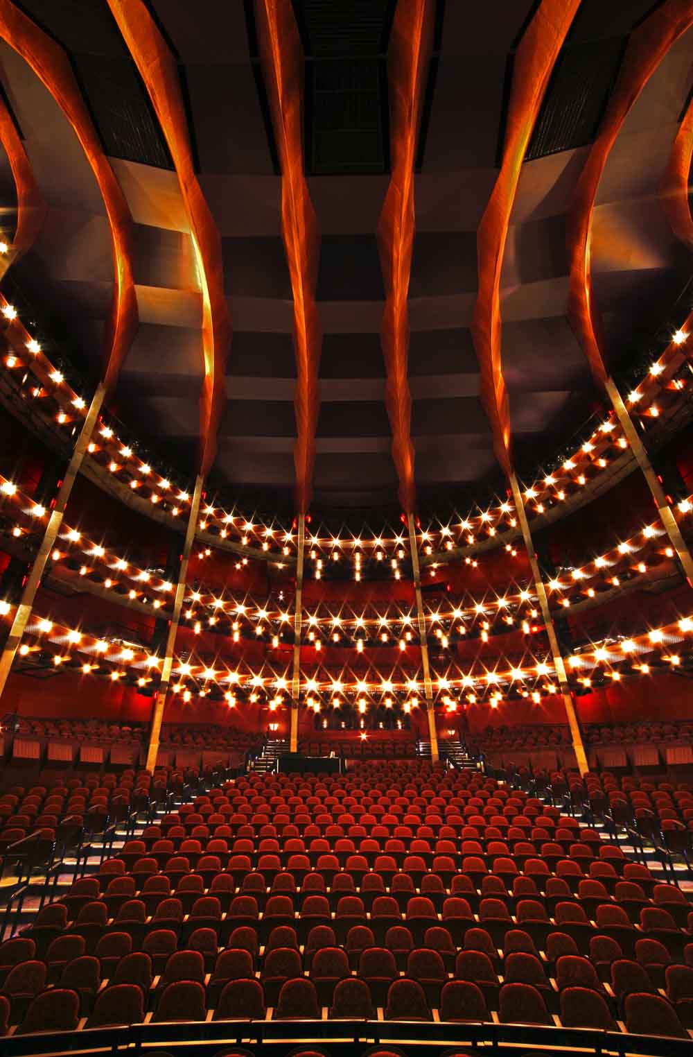 Hylton Performing Arts Center 1300-seat Merchant Hall, from the stage.